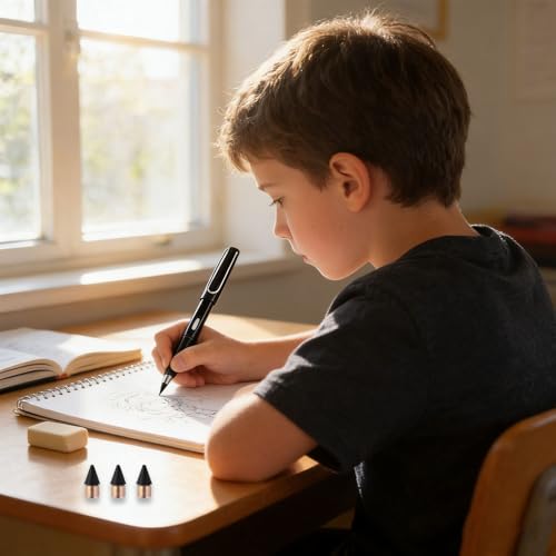 Everlasting Pencil Refills, Infinity Pen Nibs, Inkless Eternal Pencils Head for Writing Drawing Students Sustainable for Home Office School Supplies (48Pcs Black Replaceable Nibs) - color: 48Pcs Black Replaceable Nibs