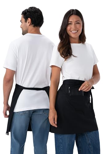 Chef Works Unisex Half Bistro Server Apron - color: Black, 2 Pack