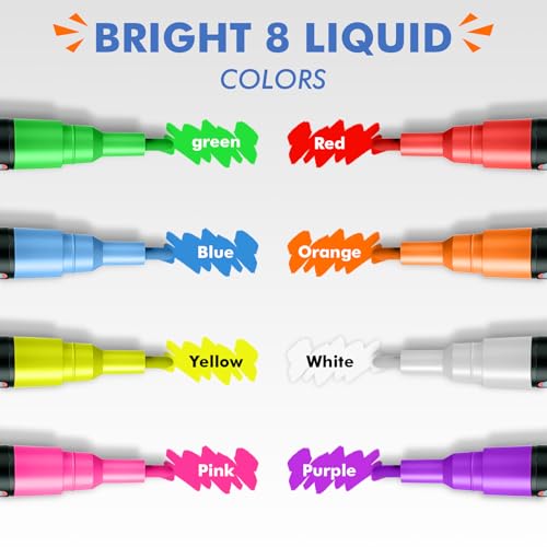 Timart Liquid Chalk Markers, 3mm Fine Tip Chalk Pens, 8 Colors | Reversible Tip, Erasable Chalk Pen, Non-Toxic Chalkboard Markers for Glass Blackboard, Washable Window Markers - color: Classic 3mm Fine Tip