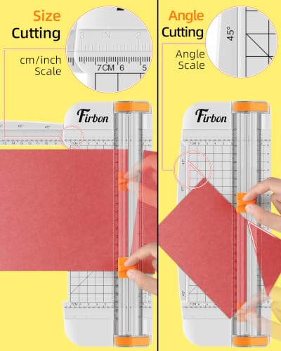Firbon A5 Paper Cutter, Small Straight Paper Trimmer with Side Ruler | White Compact Design | Cuts Photo, Cardstock, Labels & Coupons | Portable Desktop Slicer | Scrapbooking & Craft Projects - color: A5-white