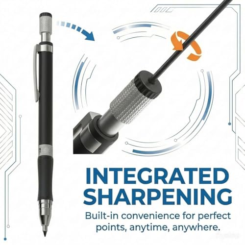2.0mm Mechanical Pencil Set: 4 Pencils with Case HB Lead Drawing Sketch