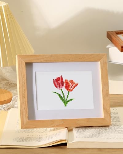 PeakLuv Small Diamond Art Kits Flowers Mini Diamond Painting Kit for Adults | 12 PCS Mini Diamond Art Kits, Square Drill Mini Gem Painting for Beginners, Home Decor&Relaxing Stress Relief, 6X7in - color: Flowers