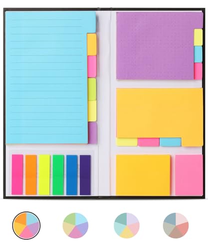 Mr. Pen- Sticky Notes Set, 410 Pack, Ruled, Dotted & Blank Notes | with 150 Index Tabs, Divider Sticky Pads for Bible Study, Office, School, Planning - color: Vibrant, size: 1 Set