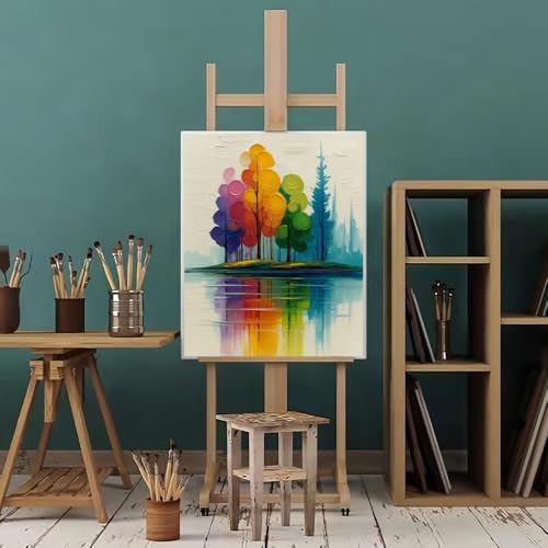 Natuyalo Paint by Numbers Kit for Adults Beginner, Colorful Trees Adult Paint by Number Kits on Canvas, Painting by Numbers Easy Acrylic Painting for Home Wall Decor 16x20 inch - color: Color-10