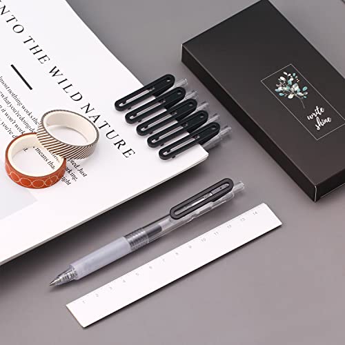 Extra Fine Point Retractable Gel Pens,0.38mm Micro Precision Tip | Smooth Writing Black Refill 12 Count No Smudge No Bleed for Journaling Note Taking Exam Signature Drawing Letter - style: 12 Counts