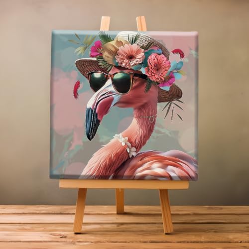 Natuyalo Flamingo Paint by Numbers Kits for Adults Framed, Animals Adult Paint by Numbers Kits on Canvas Bird Acrylic Painting with Frame Home Wall Decor 12x12 Inch - color: Color-05