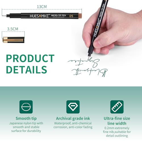 05 Micro Pen, 20 Colors Waterproof Ink 0.48mm Fine Tip FineLiner Pens for Art Drawing, Illustration, Sketching, Anime, Manga, Coloring, Bullet Journal, and Technical Writing - color: Multicolor