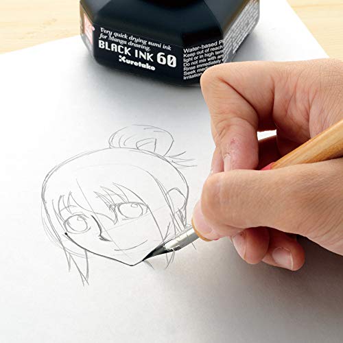 Zig Kuretake Manga Ink ZIGCARTOONISTBLACKINK21.9 fl oz (6060 ml) CNCE104-6 - size: 2 fl oz