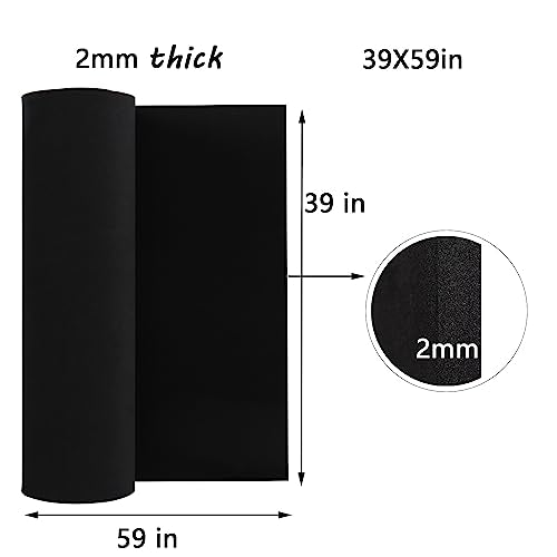 AMZQNART 2mm EVA Foam Sheets Roll 39x59in Black 2pcs for Cosplay 90kg/m3 - color: 2PCS: 35×59in-Black, size: 2mm-Thick