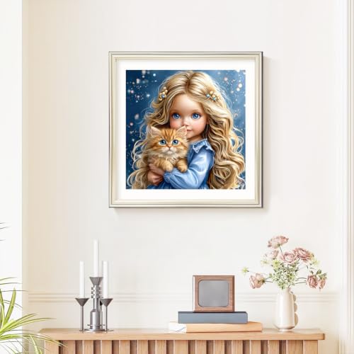 SJUTOUCI Cat Diamond Art Kit for Adults, Kitten Diamond Painting - color: Cat