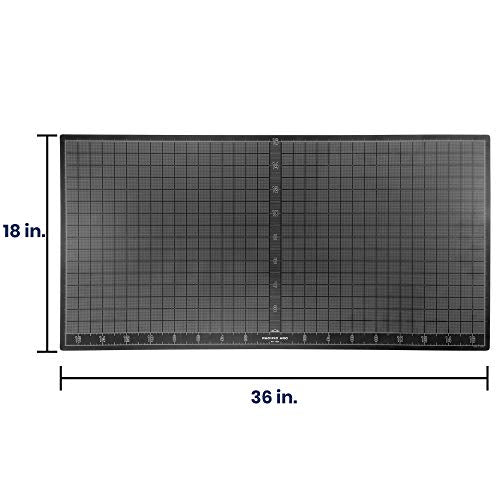 Pacific Arc Double Sided Self Healing Vinyl Rotary Cutting Mat - Thick & Durable Fabric & Paper Cutting Mat (18"x36") - size: 36"L x 18"W