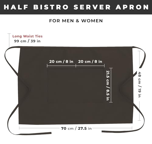 Chef Works Unisex Half Bistro Server Apron - color: Espresso