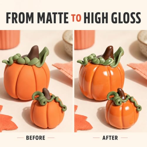 Clay Glaze, Air Dry & Polymer Clay Glaze Sealer & High Gloss Clear Varnish | Waterproof, Non-Toxic & Anti-Cracking, for Air Dry Clay, Polymer Clay, Oven Baked, Pottery, Modeling & Ceramic Clay