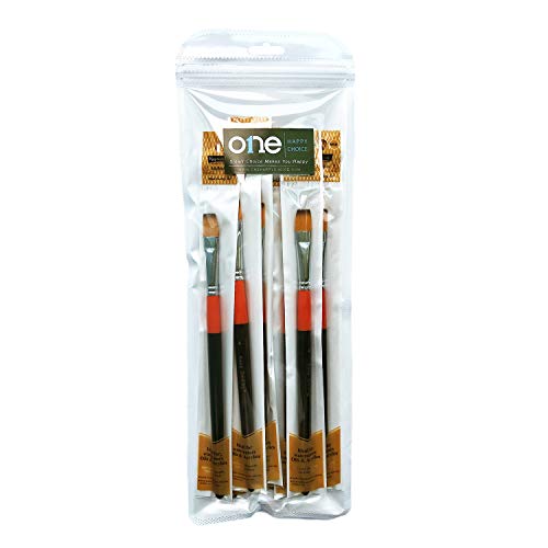 1/2 Inch Flat Bright Paint Brush Set of 12, Premium Taklon Synthetic Hair - size: 0.5 Inch Flat (12 PCS)