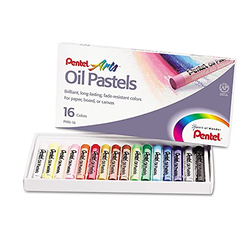 Pentel Arts Oil Pastels, 16 Color Set (PHN-16) - size: 1 Count (Pack of 16)