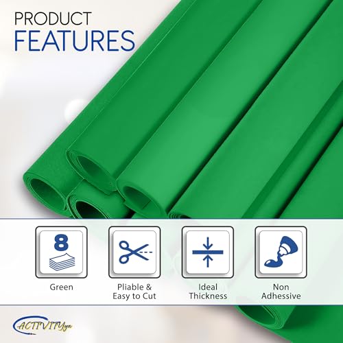 Green EVA Foam Sheets, 6 x 9 Inch, 2mm Thick – Foam Paper for DIY Arts and Crafts, School Projects, and More – 8 Pack - color: Green