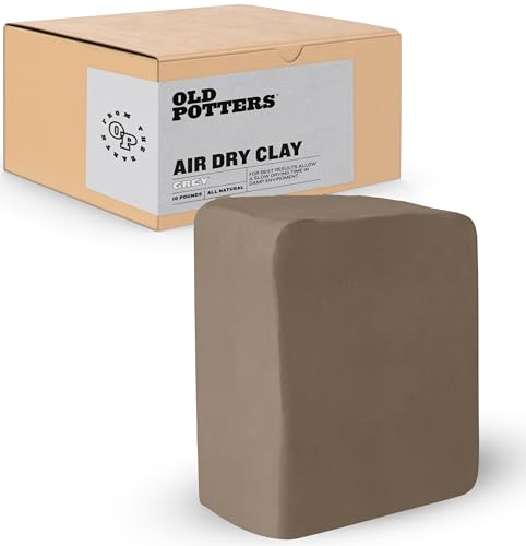 Old Potters Premium Air Dry Clay, Gray, 10 lbs, All Natural Modeling Clay. - color: Gray, size: 10