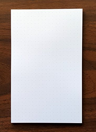 Dot Grid Pad, 1/4” Spacing, Quantity 1, 50 Sheets, 5” x 8”. | Dot Grid writing pads with cardboard backing and glue binding. Ink-friendly heavyweight paper. Archival quality. - size: Dot Grid Note Pad (1/4")