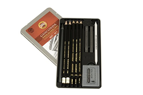 Koh-I-Noor Gioconda 10-Piece Artist Set, Packed in Tin (8893.BC) - size: 10 Piece Set, style: Packed in Tin