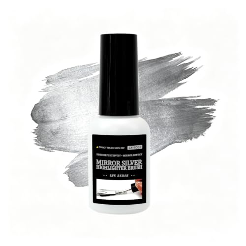 High Gloss Metallic Silver Acrylic Paint, Reflective Premium Shine, 0.68 fl oz - color: Silver