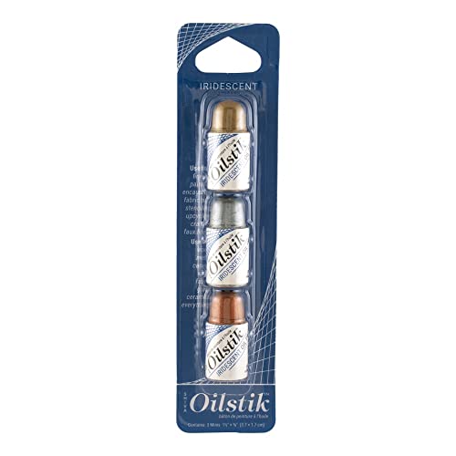 Jack Richeson 121608 Shiva Oil Paintstik, Iridescent Gold/Silver and Copper, Set of 3