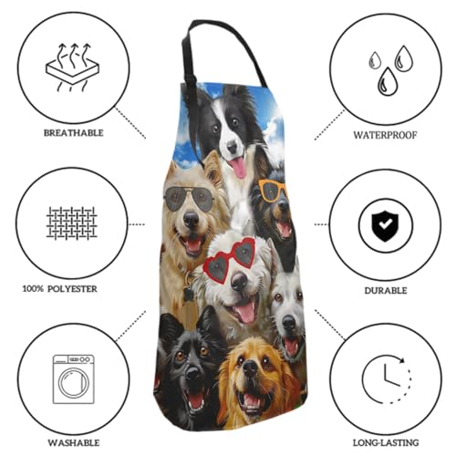 Imiss Waterproof Stain-Resistant Cooking Chef Aprons for Grill BBQ Baking 27 X 31 Inch - color: Funny Dog
