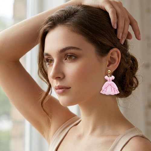 12-Piece Fashion & Castle Theme Clay Cutters Set - Princess Dress, Crown, Shoe & Castle Shape Craft Stencils for DIY Modeling Compound, Polymer Clay Art, and Earring Making Supplies - color: J color