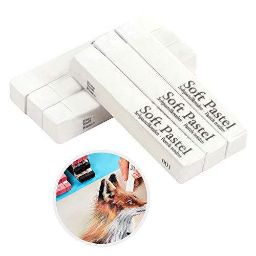 6 Pcs Soft Pastel Drawing Chalk Set Square Sketch Pastel Chalk Painting Sticks Drawing Sketching Pen Art Supplies Artists Beginners Non-Toxic Soft Pastel Stick Crayons for Teachers Professionals - color: white