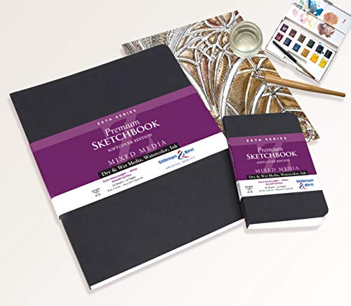 Stillman & Birn Zeta Series Softcover Sketchbook, 7.5" x 7.5", 270 gsm (Extra Heavyweight), White Paper, Smooth Surface - size: 7.5" x 7.5" 270 gsm (Extra Heavyweight)