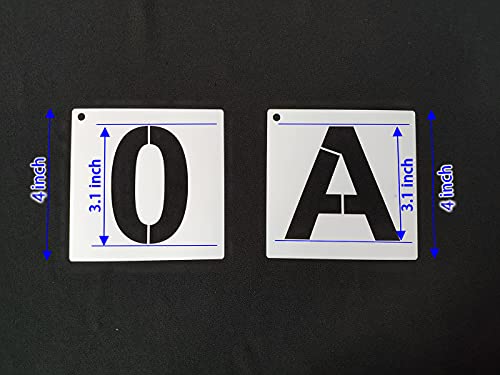 3 Inch Letter Stencils Kit, Alphabet Art Craft Stencils, Reusable Plastic Letters and Numbers Stencil Set for Wood, Wall, Fabric, Rock, Chalkboard, Signage and DIY Art Projects (White, 36 Pcs) - size: Font Sizes:3 Inch