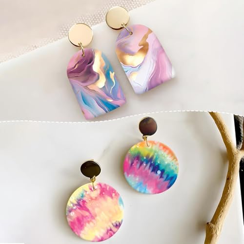 10 Pcs Vortex Clay Transfer Paper for DIY Earrings, Double-Sided Water Clay DIY Mold, Disposable Clay Transfer Sheets for DIY Jewelry Making Decor Craft Supplies 5.82X3.93 inch - color: Vortex