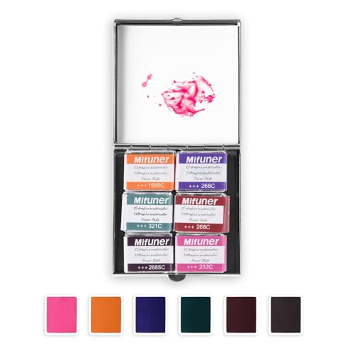 Mini Portable Handmade Artist Watercolor Paint,6 Colors Solid Watercolor - color: Solid Watercolor--mix Color 04