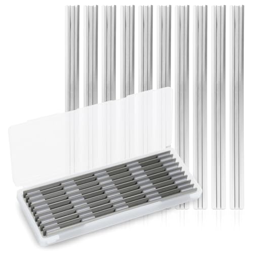 10 Pcs 3-1/4" Planer Blades Replacement Part with Packaging Box | Compatible with Bosch, DeWalt, Black, Decker, Ryobi and More Portable Planers, Carbide Knives Gift for Craftsman, Carpenter