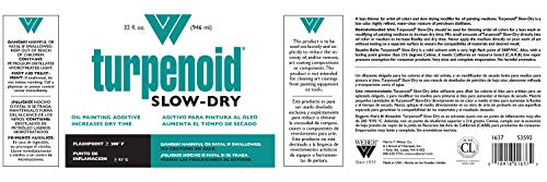 Weber Turpenoid Slow-Dry Oil Painting Additive, 32 fl. oz/946ml Bottle, Clear, 1 Each (1637)