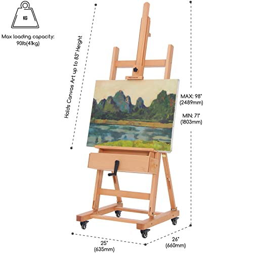 MEEDEN Extra-Large Art Painting Easels: Holds Canvas up to 83" Easel Stand - color: Natural