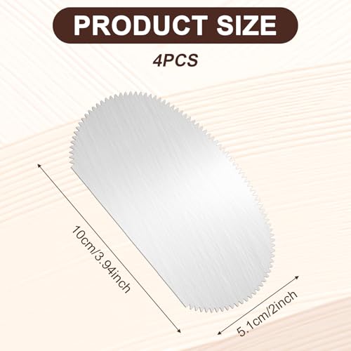 Mabor 4Pcs Stainless Steel Clay Scraper, Pottery Ribs Serrated Scraper | Clay Sculpture Cutter Crafts Tool Ceramics Sculpting Tools Kits for Texturing Modeling
