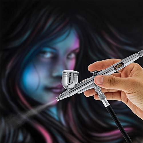 6 Pack Set of Multi-Purpose Precision Dual-Action Gravity Feed Airbrushes