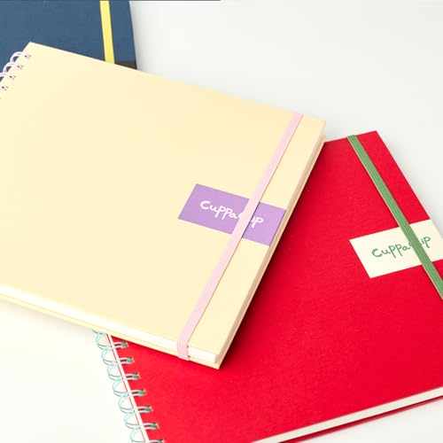 CuppaClip Watercolor Paper 9"x8.5" 300GSM 140LB Spiral Bound Cotton Water Color Pad Cold Press Inner Pocket Art Supplies (Red) - color: Red