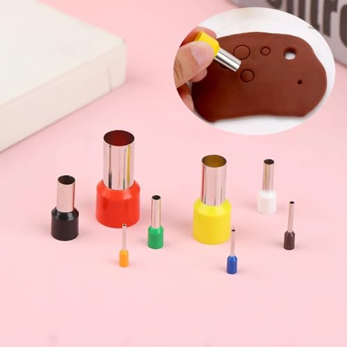 20PCS Stainless Steel Clay Cutter Round Circle Shape Cutter Ceramics Dotting Baking Ring Mold Cutter for Polymer Clay Pottery Handmade DIY Craft (20)