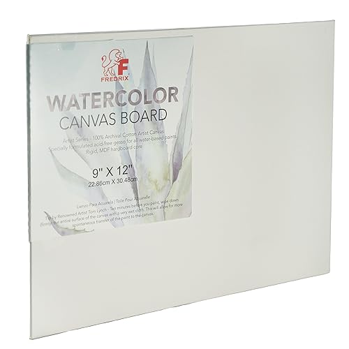 FREDRIX Artist Series Primed Watercolor Archival Canvas Board, 9" x 12" - size: 9" x 12"