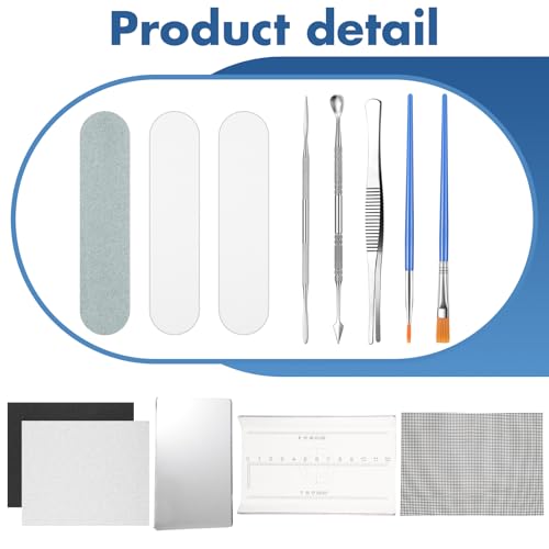 Lasnten 15 PCS Metal Silver Clay Kit, DIY Hand Making Jewelry Making Tool, Precious Metal Clay Essentials Starter Tool Kit