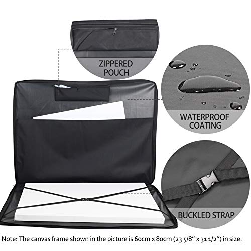 JJRING 37x28 Inch Wire Framed Art Portfolio Case Bag, Black