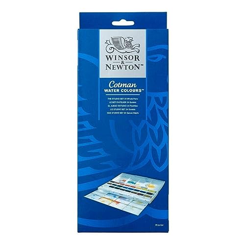 Winsor & Newton Cotman Watercolor Paint Set, 24 Whole Pan Studio Set - style: 12 Tube Palette Set 8ml