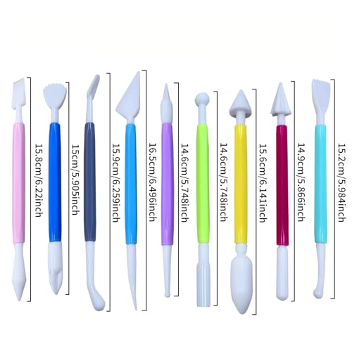 9 Pcs Clay Sculpting Tools Set, Double-Ended Plastic Air Dry Clay Tool Kit, Clay Tool for Pottery, Polymer, Air Dry Clay, Ceramic, Modeling, Shaping, DIY Crafting - color: 9Pcs