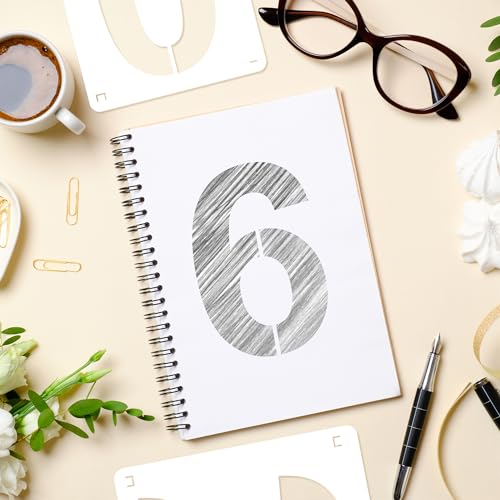8Inch Number Stencils,10Pcs Plastic Stencils Reusable Curb Stencil Kit | Washable 0-9 Large Number Stencil for Address Painting,Digital Templates for Spray Painting,DIY Crafts,Address Signs - size: 8Inch