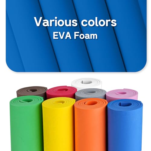 Do²ping Blue Eva Foam Sheets Roll, 10mm EVA Craft Foam 39''x13.9'' High Density 86kg/m3 for Halloween Cosplay DIY - color: Blue, size: Thickness 10mm