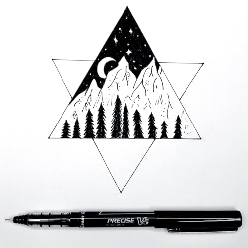 PILOT Precise V5, Extra Fine Point 0.5 mm Black Pens, Black, Pack of 12 - color: Black, size: 12 Count (Pack of 1)