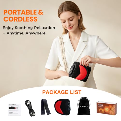 Red Light Therapy Wrap with Heating Vibration for Ankle Foot Wrist | Relieve ankle wrist, hand & foot pain,660nm Red & 850nm Infrared Light,3‑Level Heating | 3 Vibration Modes,3000mAh Battery