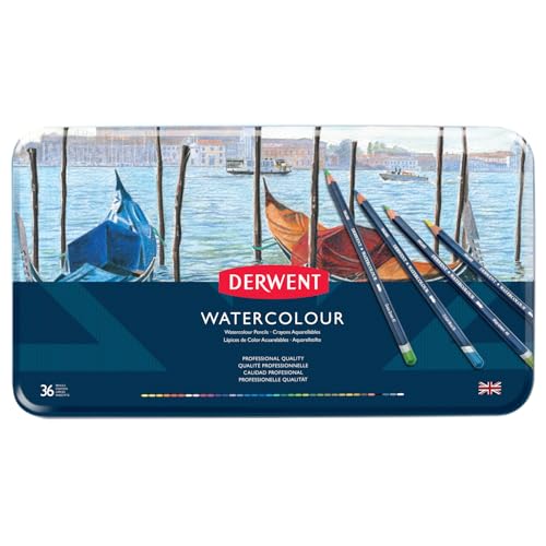 Derwent Colored Pencils, WaterColour, Water Color Pencils, Drawing, Art, Metal Tin, 36 Count (32885) - size: 36 Count (Pack of 1), style: Metal Tin