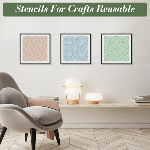 Texture Stencils for Crafts Reusable 16Pcs Stencils(5X5 Inch) - color: Texture 16